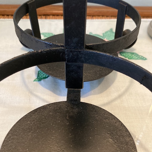 ๐HP๐Vintage Rustic Metal Flat Black Oil & Vinegar caddy with loop used 8x8 fit - Picture 3 of 6